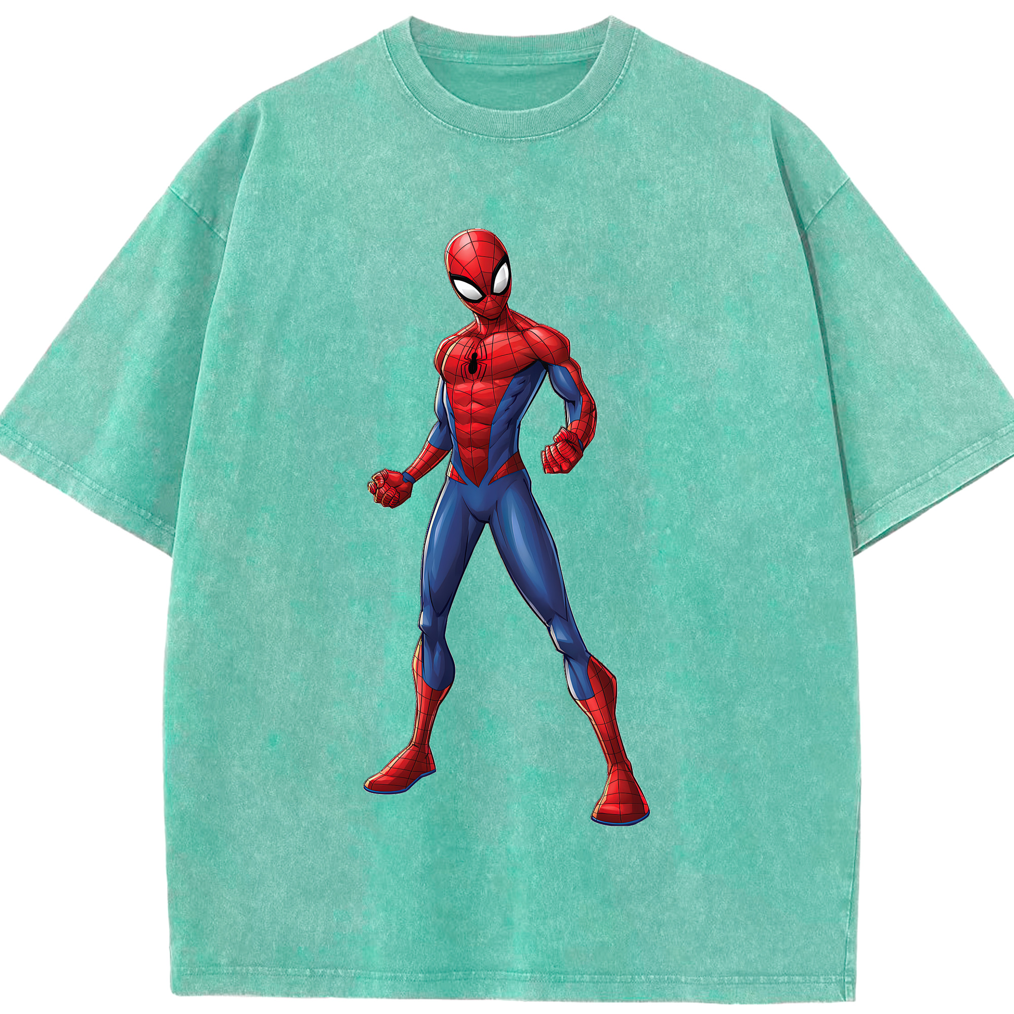 （画像用） Spider Man スパイダーマン 綿100% ヴィンテージ風 半袖Tシャツ（フロントプリント）